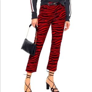 Isabel Marant Étoile Apolo tiger-print corduroy kick-flare pants –– NWT